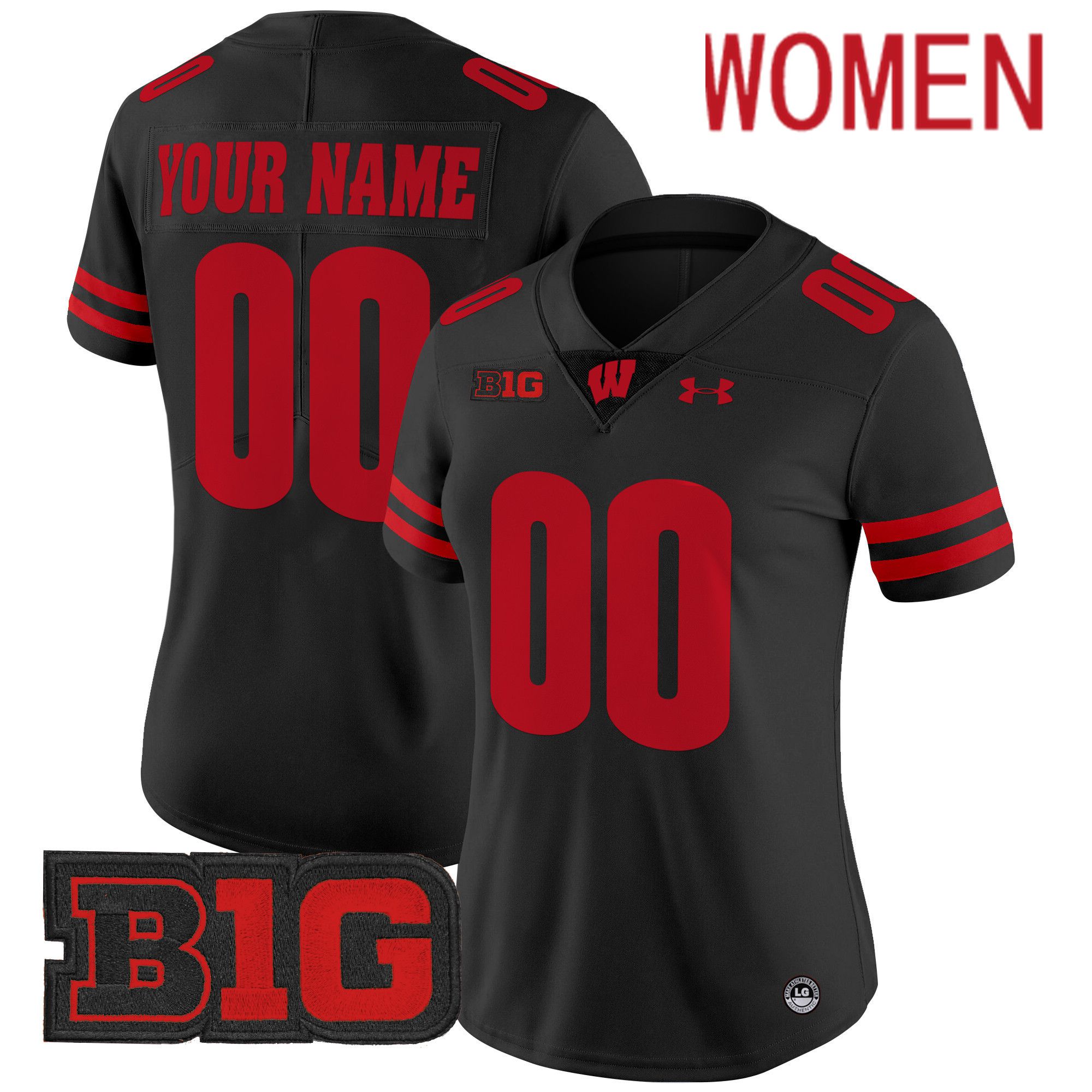Women Wisconsin Badgers Black 2024 Vapor Limited Custom NCAA Jersey->customized ncaa jersey->Custom Jersey
